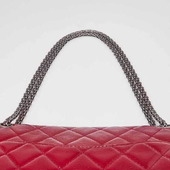 Chanel Dark Pink 2.55 Reissue Quilted Patent Leather 227 Jumbo Flap Bag - Picture 4 of 12